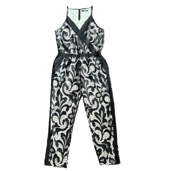Black brand lace with nude lining jumpsuit size small - Picture 1 of 6